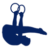 silhouette image of male gymnast on rings