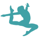 silhouette image of female gymnast on floor