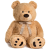 beige teddy bear sitting